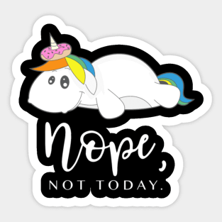 cute chubby lying Unicorn with donut on horn gift Sticker